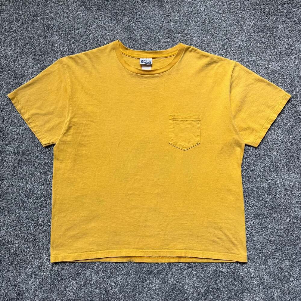 Basic Editions Mustard Yellow Pocket T-Shirt